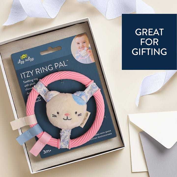 *NEW* Itzy Ring Pal™ - Teething Ring with Plush Character: Pink Kitty