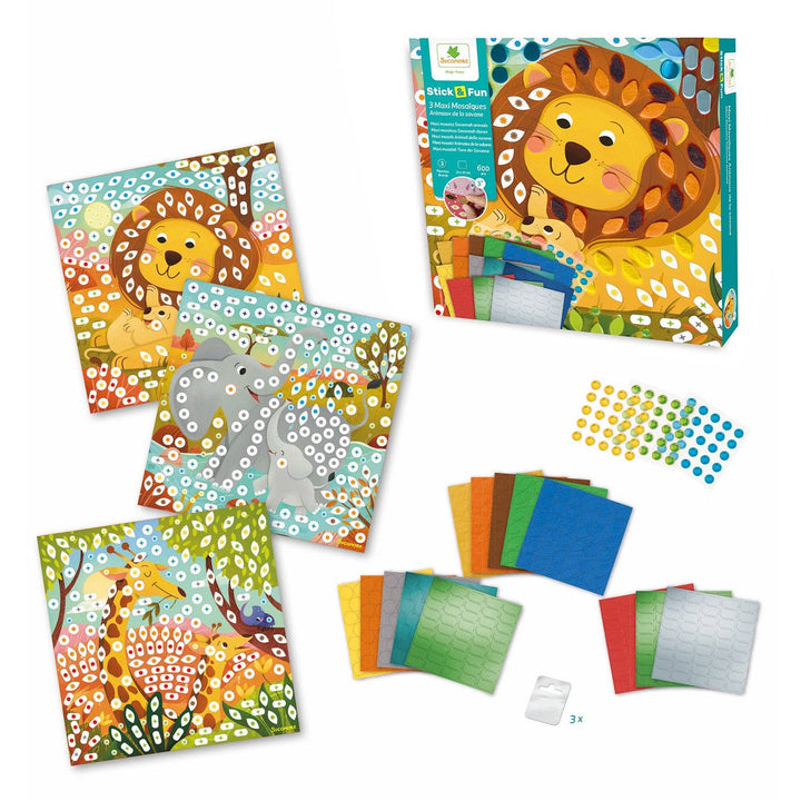 Stick'N Fun - S Mosaics Savannah Animals - 5y+