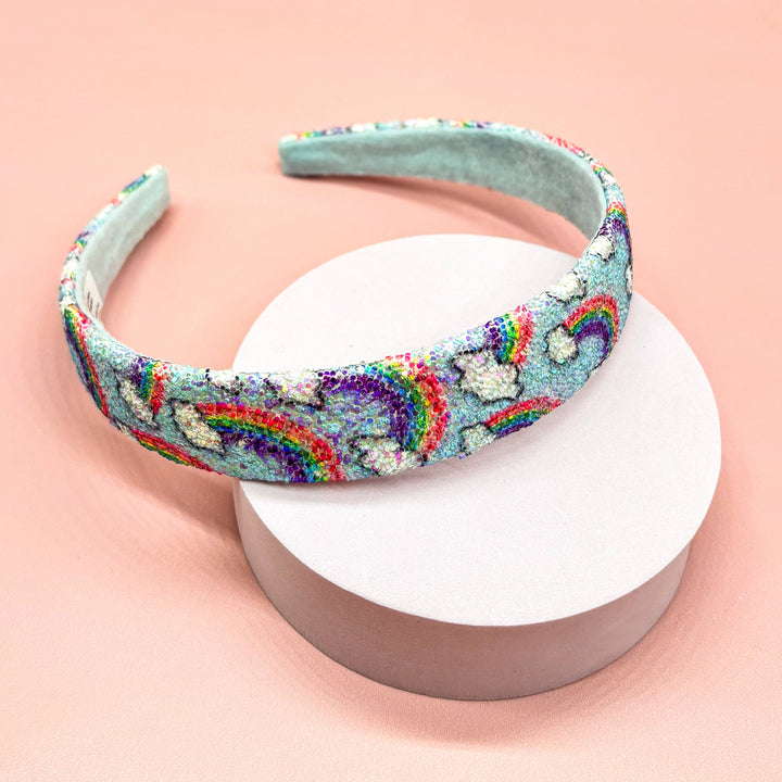 Rainbow Glitter Headband - Kids Hair Accessories: Purple