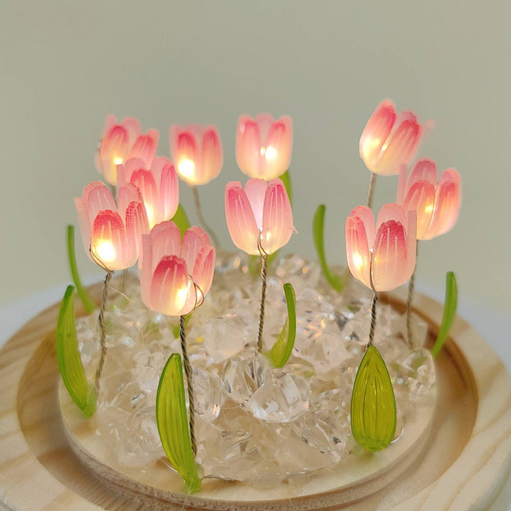 Tulip LED Light DIY Kit, Craft Gift for Girls: Pink