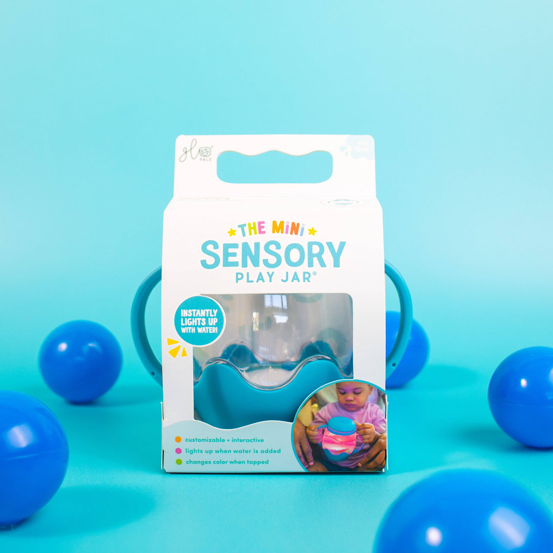 Glo Pals Mini Sensory Jar and Silicone Fun Filler Bundle - Blue: EACH