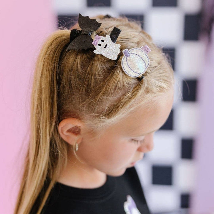 Girly Ghost Halloween Clip Set - Kids Halloween Hair Clips