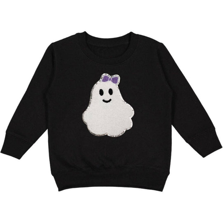 Girly Ghost Patch Halloween Sweatshirt - Kids Halloween: 5/6Y