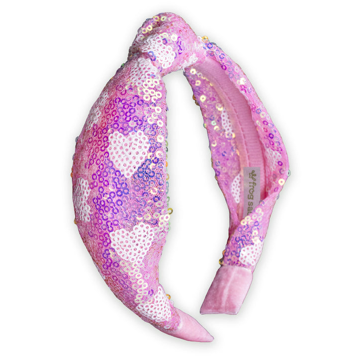 Sequin Heart Valentine's Day Knot Headband
