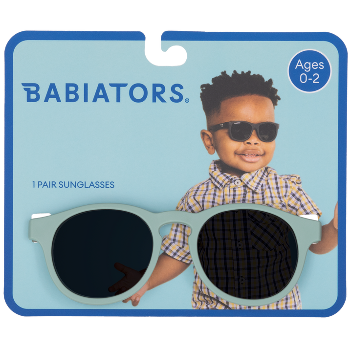 Mint Green Keyhole Kids Sunglasses on Peggable Hangtag: Ages 3-5