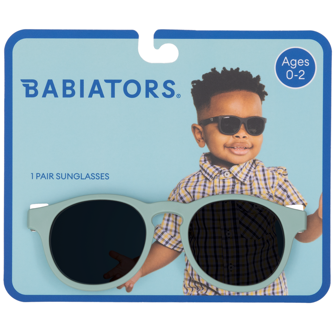 Mint Green Keyhole Kids Sunglasses on Peggable Hangtag: Ages 0-2