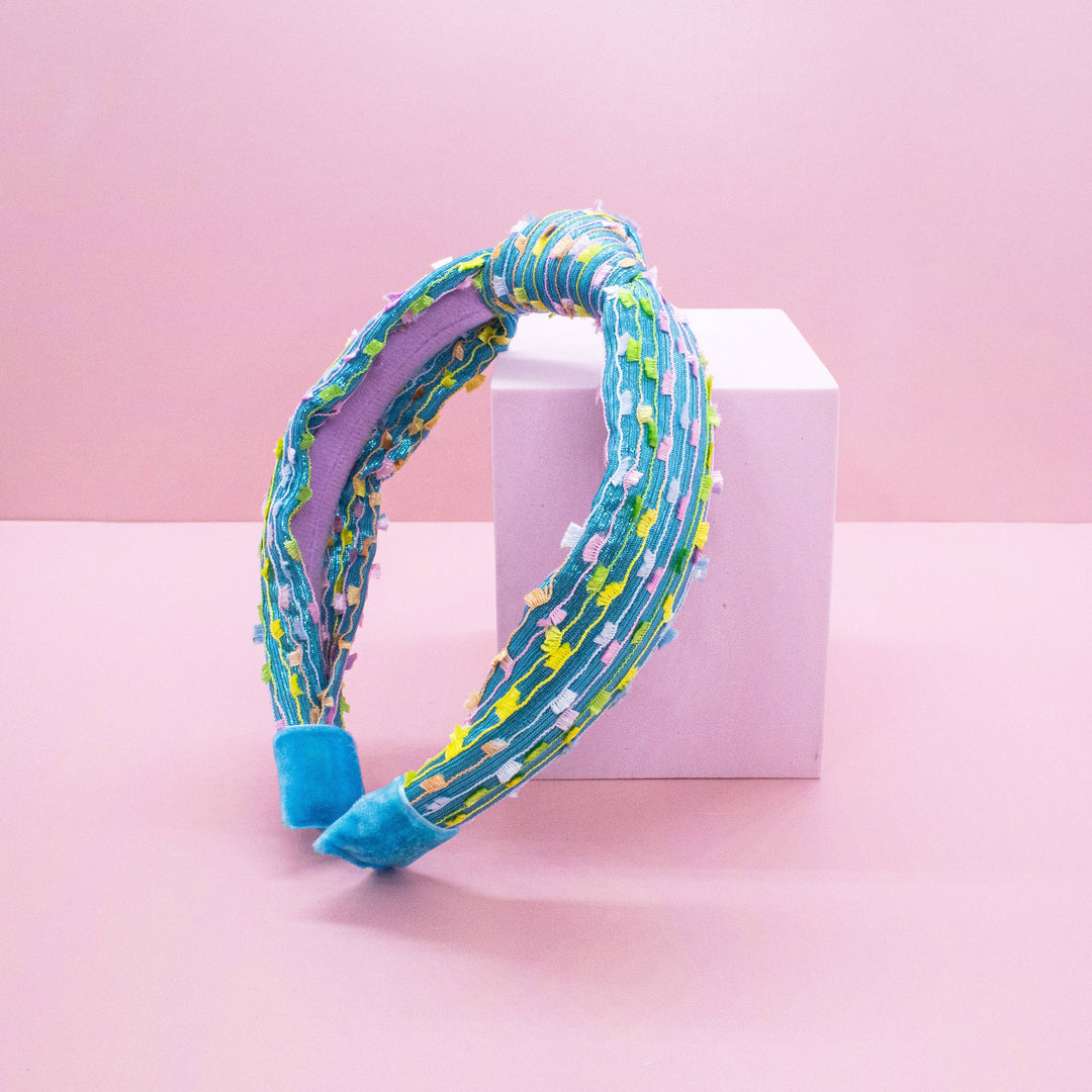 Kids Knot Headband - Confetti Hair Accessories for Girls: Aqua