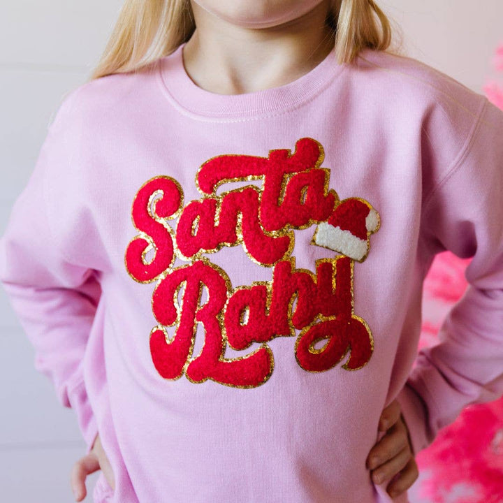 Santa Baby Patch Christmas Sweatshirt - Kids Holiday: 3T