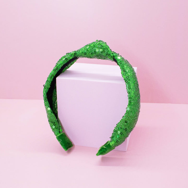 Sequin Knot Headband - Valentine's, Christmas, St. Patrick's: Green