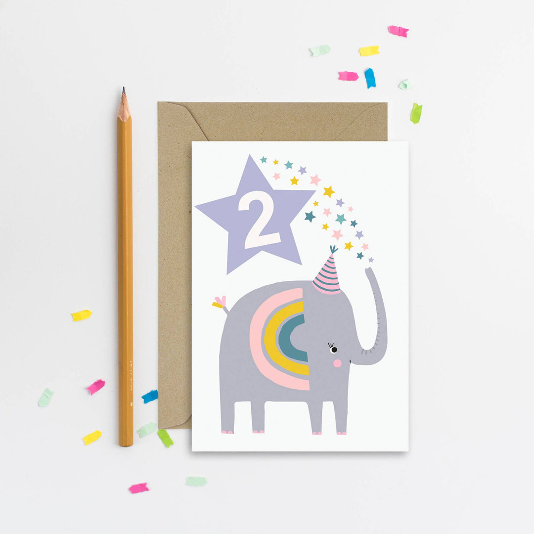 Age 2 Purple Kid's Birthday Card | Children’s Birthday Card