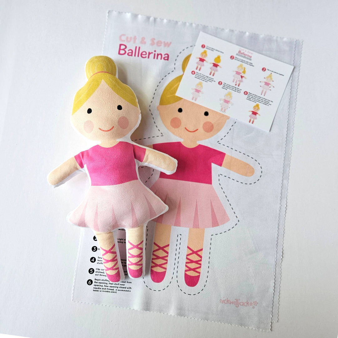 Cut & Sew Ballerina Plush Doll – Easy Sewing Craft Kit