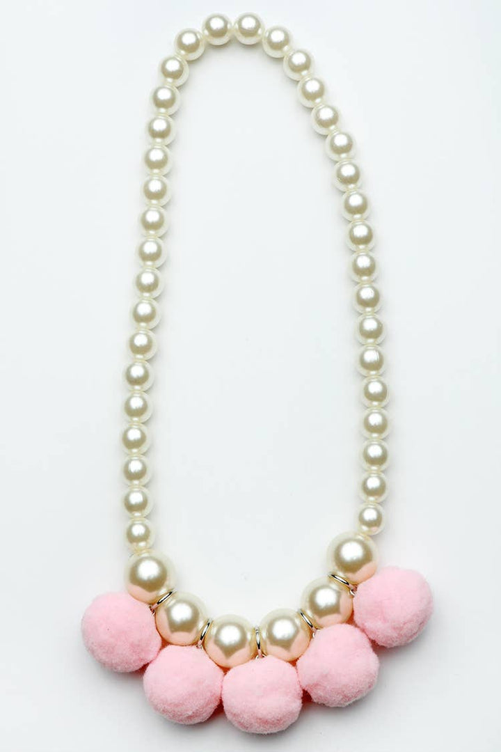 Pom Pom Necklace: Hot Pink