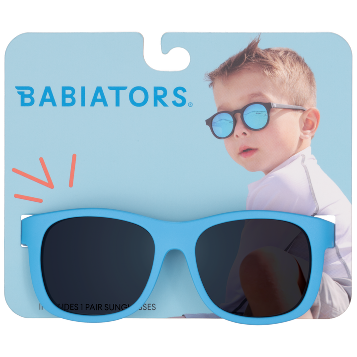 Sky Blue Kids Navigator Sunglasses on Peggable Hangtag: Ages 3-5