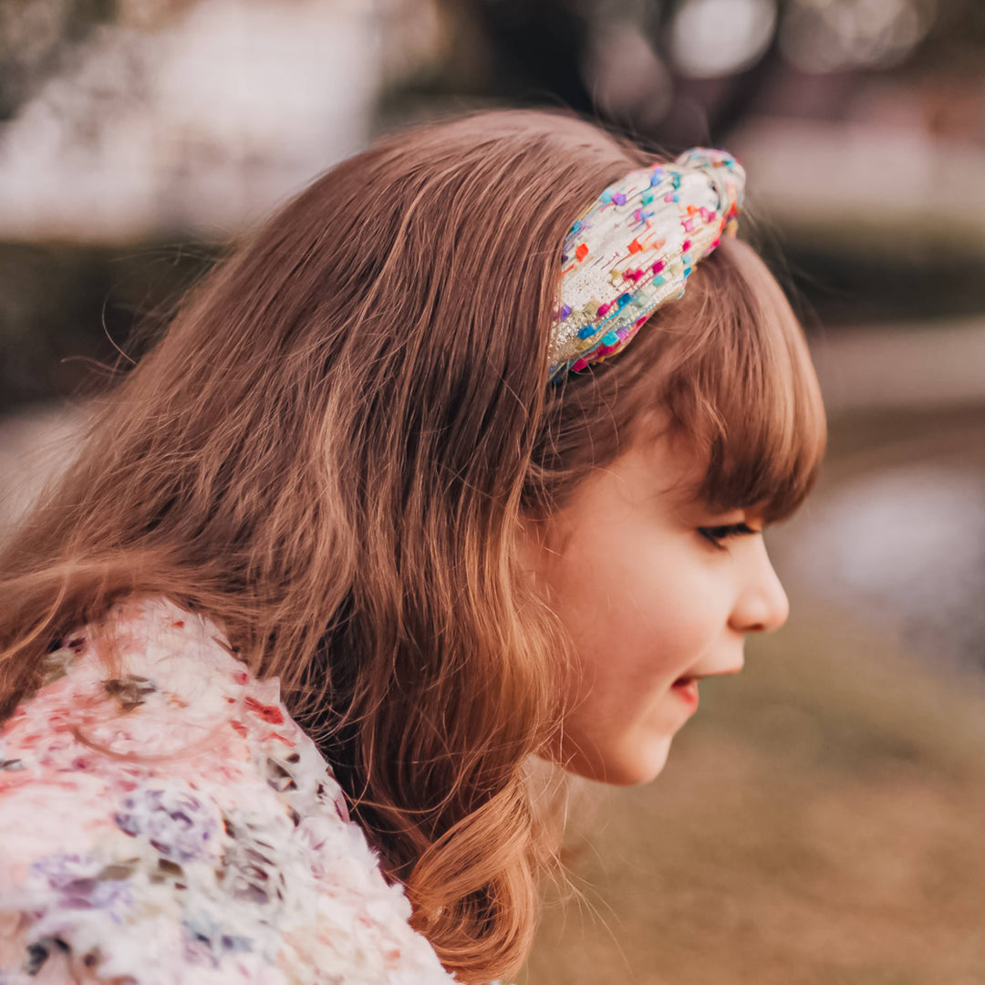 Kids Knot Headband - Confetti Hair Accessories for Girls: Aqua