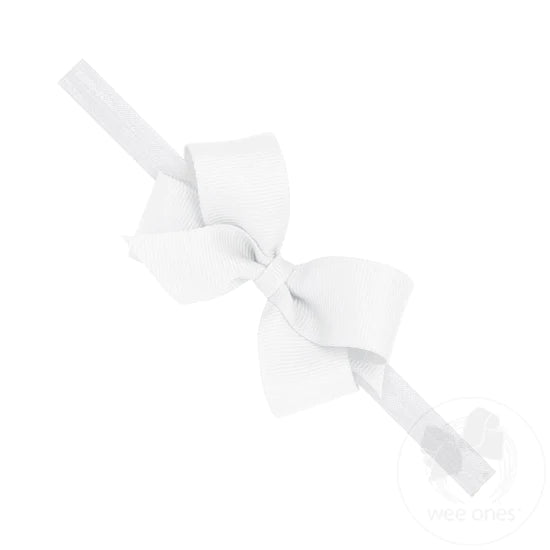 Wee Ones Bow On Baby Headband-Classic White
