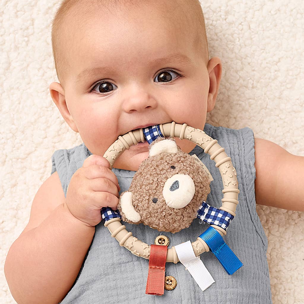*NEW* Itzy Ring Pal™ - Teething Ring with Plush Character: Pink Kitty