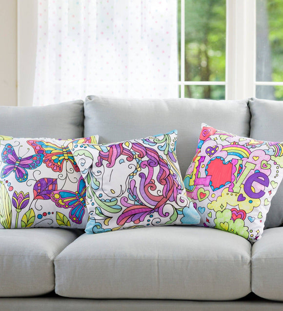 Color-Your-Own Pillow Set: Unicorn