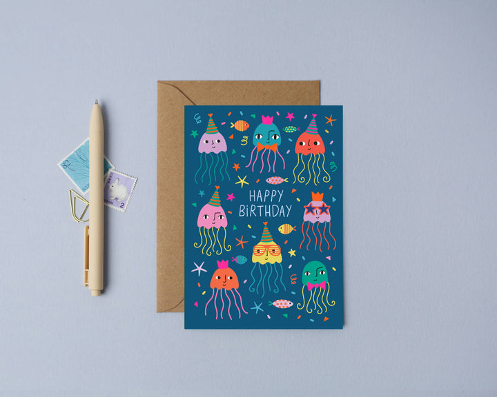 Jellyfish Party | Birthday Card | Kid's Birthday Card