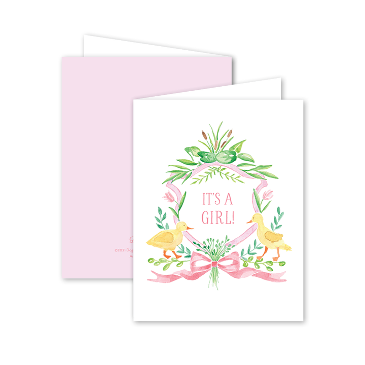 Little Duckling Pink Baby Card