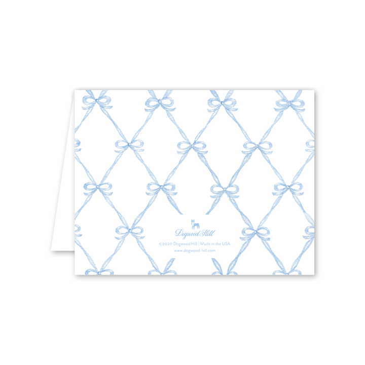 Rattle and Bow Blue Baby Card