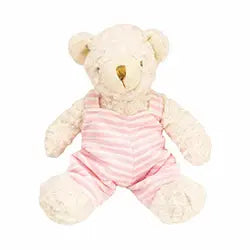 10" Stuffed Bear-Pink Overalls