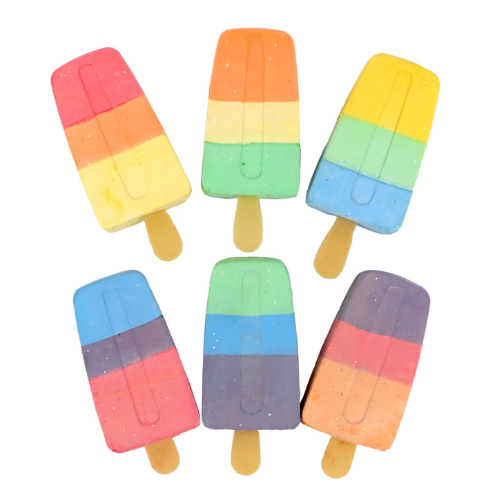 3 Color Popsicle Glitter Chalk 6 Pack