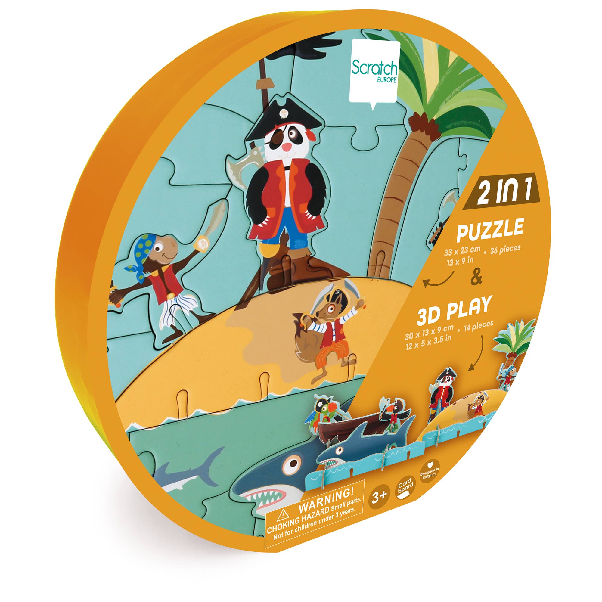 Scratch - 3D Puzzle PIRATE 36 pcs – Nantucket Kids