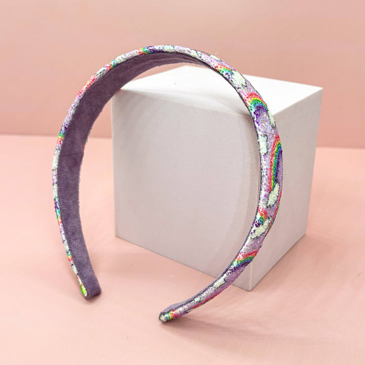 Rainbow Glitter Headband - Kids Hair Accessories: Purple