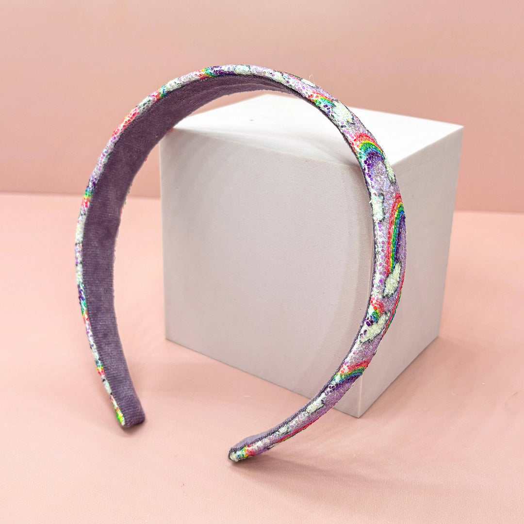 Rainbow Glitter Headband - Kids Hair Accessories: Blue