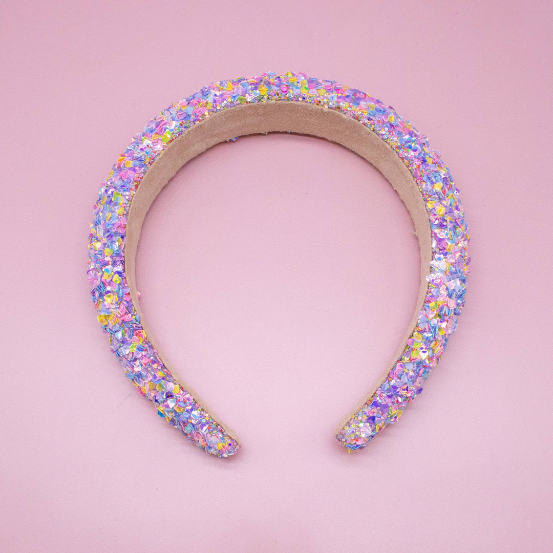 Kids Padded Headband - Chunky Sequin Hair Band: Multi-Colored