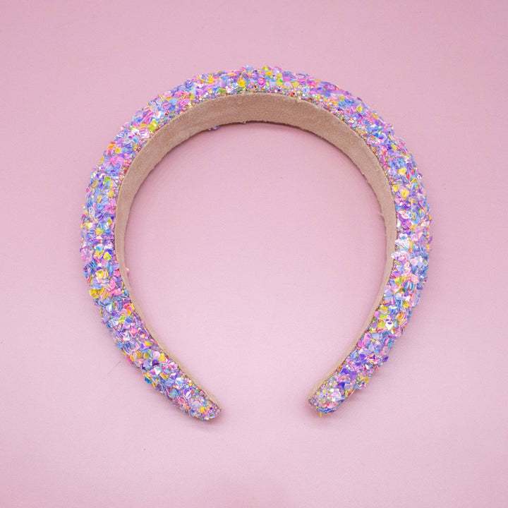 Kids Padded Headband - Chunky Sequin Hair Band: Multi-Colored