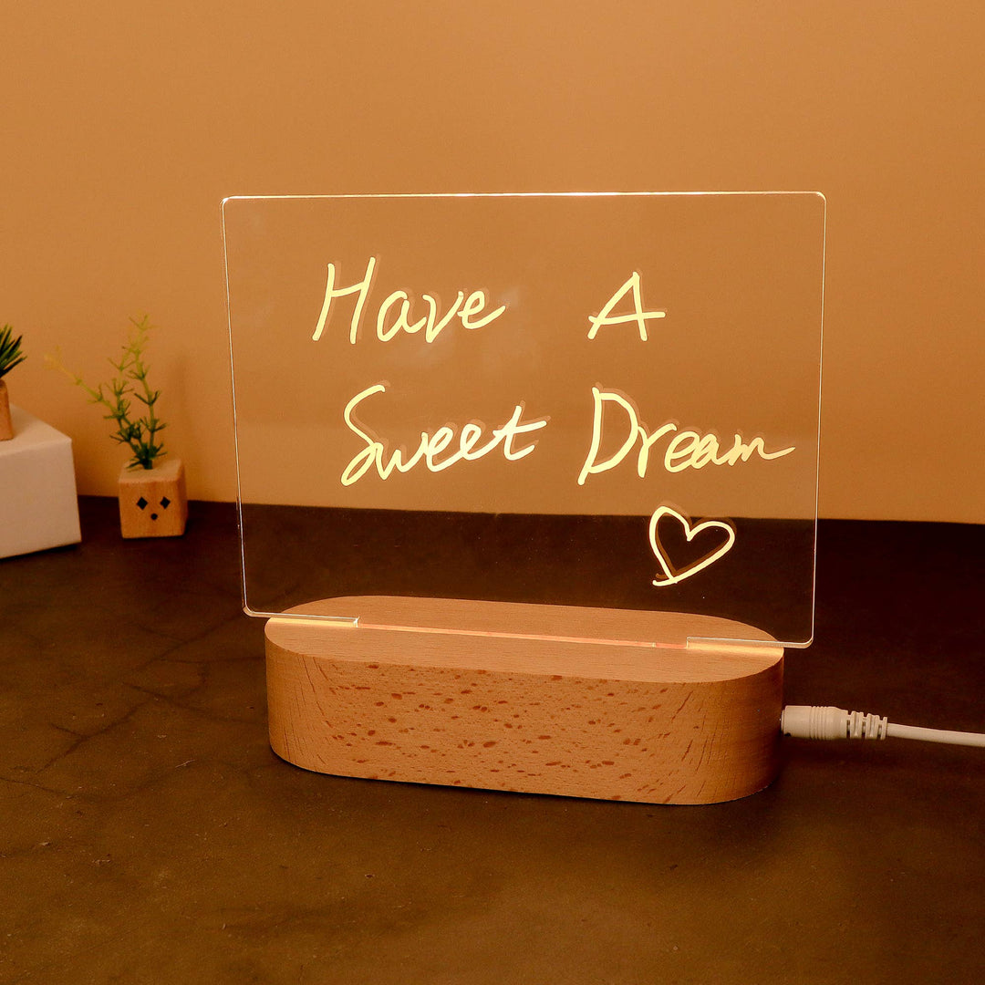 LED Writing Board – Reusable Message &amp; Reminder Light Board: Rectangle Base