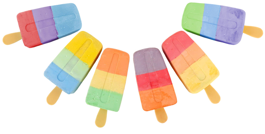 3 Color Popsicle Glitter Chalk 6 Pack