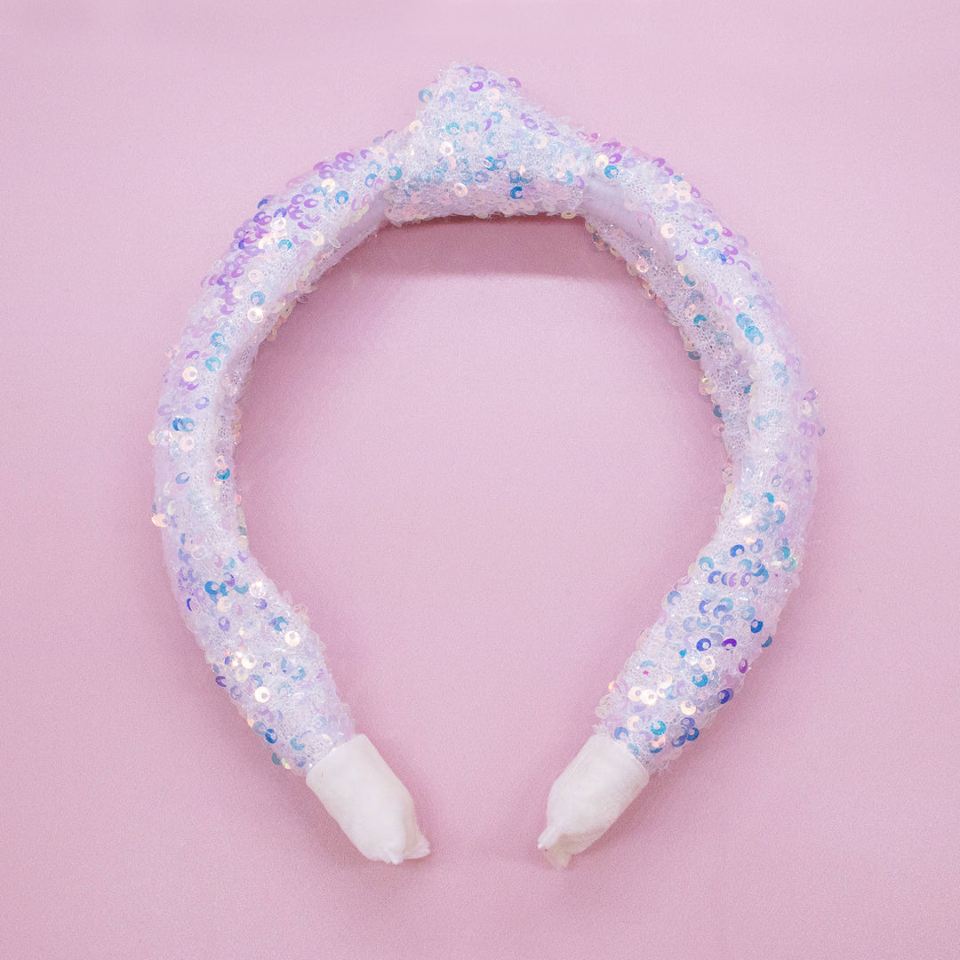 Kids Knot Headband - Sequin Knotted Hair Band Accessories: Blue