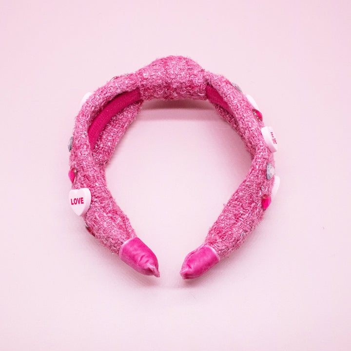 Candy Valentines Day Heart Embellished Knot Headband