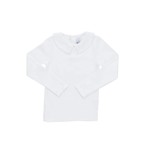 Pima Peter Pan Collar Shirt-Classic White
