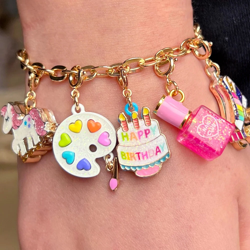 Gold Heart Gold Glitter Nail Polish Charm