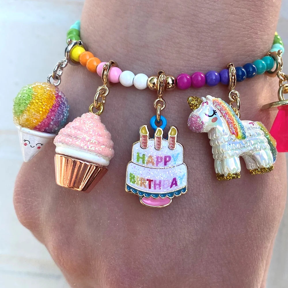 Pink Glitter Cupcake Charm