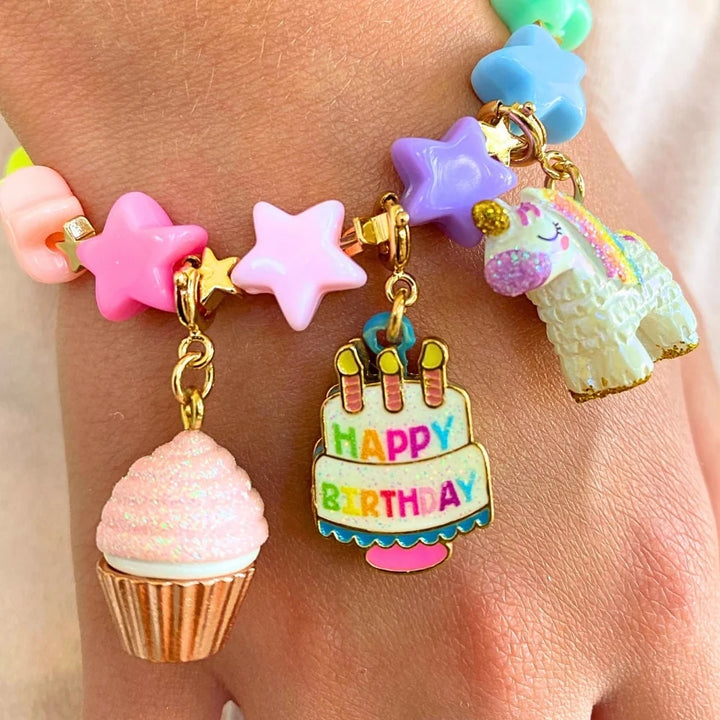 Gold Birthday Cake Charm