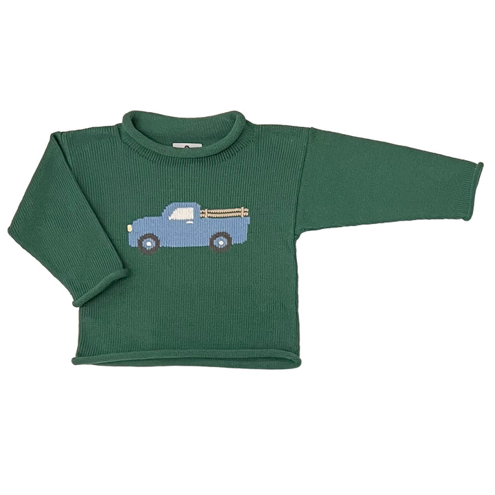 Blue Truck Roll Neck Sweater