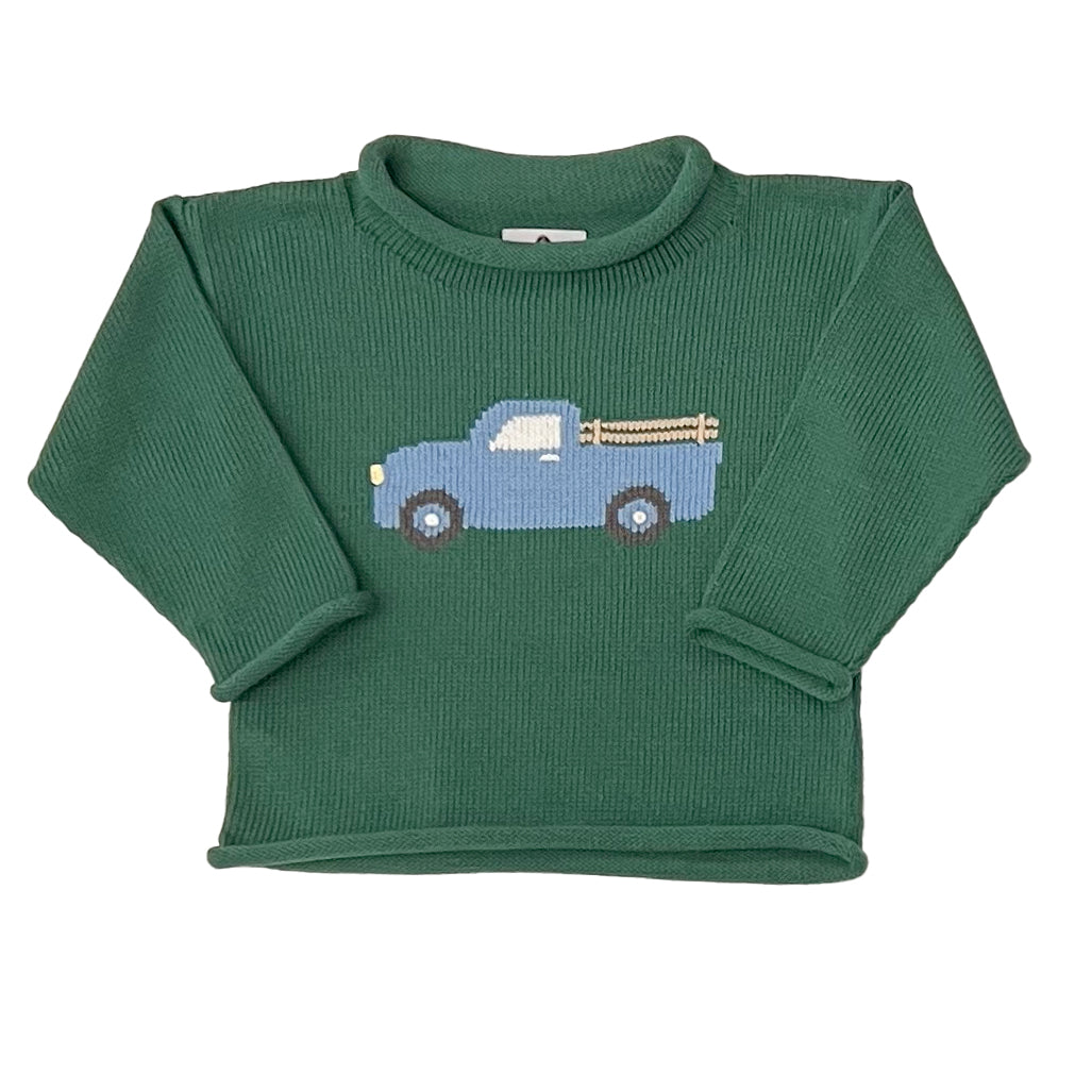 Blue Truck Roll Neck Sweater