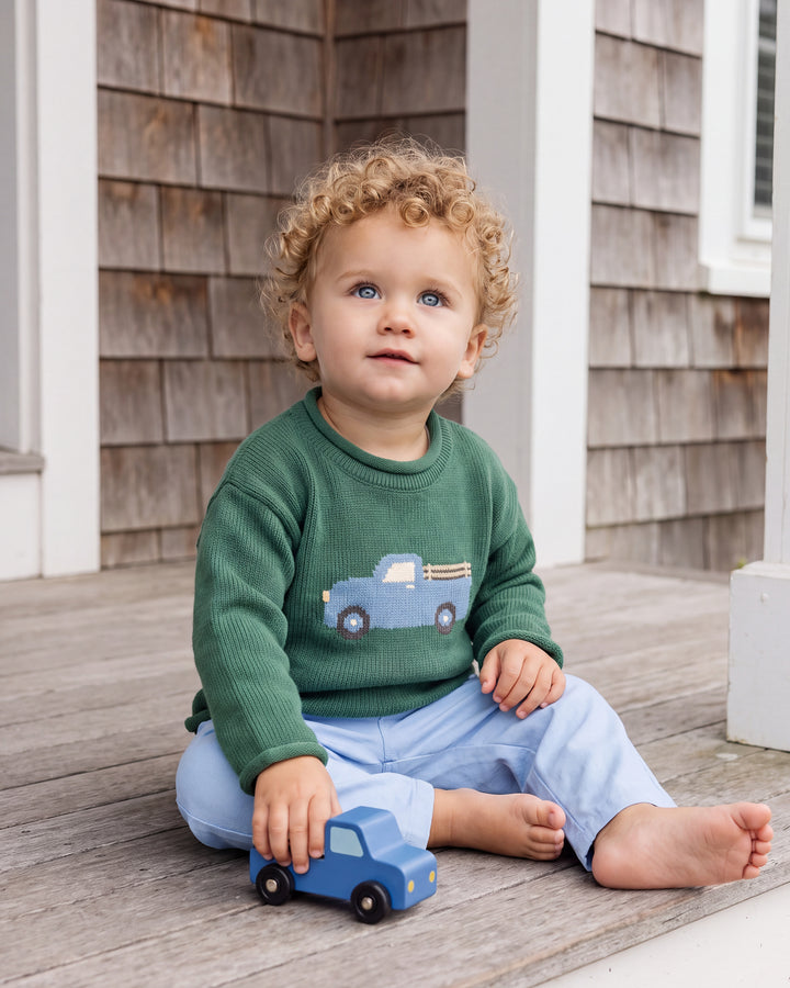 Blue Truck Roll Neck Sweater