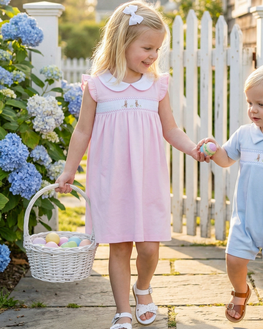 Bunny Smocked Pima Dress-Primrose 12-18M