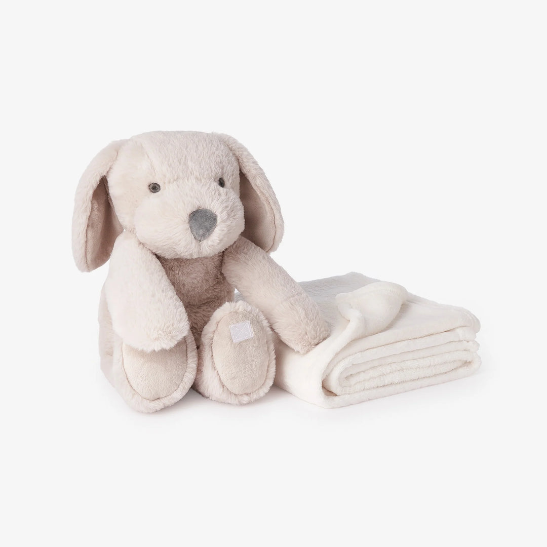 PUPPY BEDTIME HUGGIE PLUSH TOY WITH BLANKET