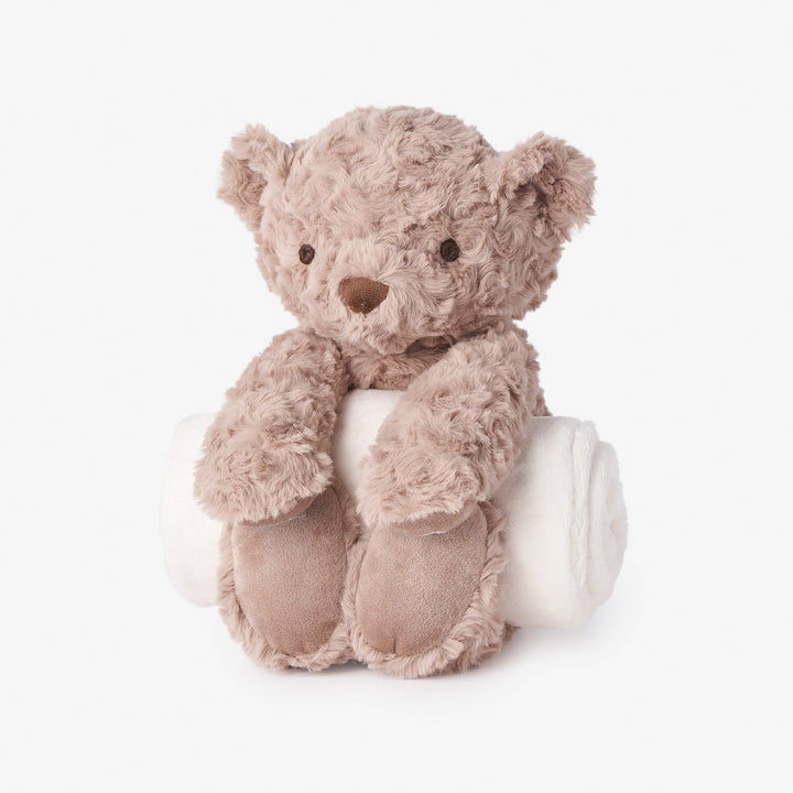 BEAR BEDTIME HUGGIE PLUSH TOY WITH BLANKET