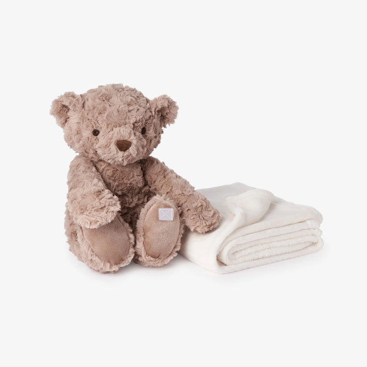 BEAR BEDTIME HUGGIE PLUSH TOY WITH BLANKET