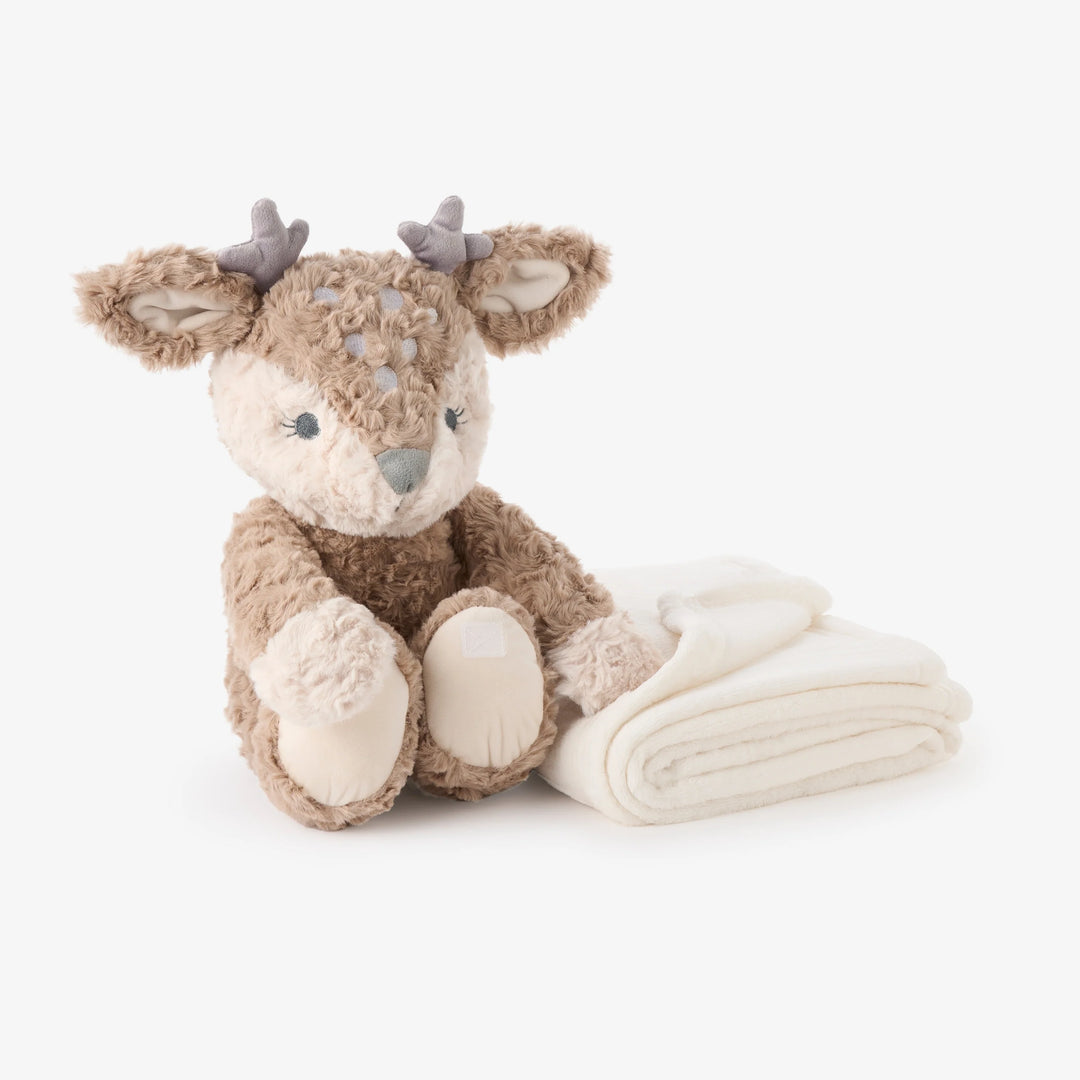 FAWN BEDTIME HUGGIE PLUSH TOY WITH BLANKET