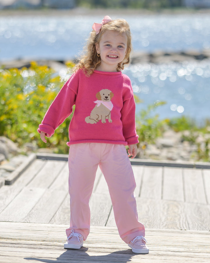 Goldie The Retriever Roll Neck Sweater-Hot Pink