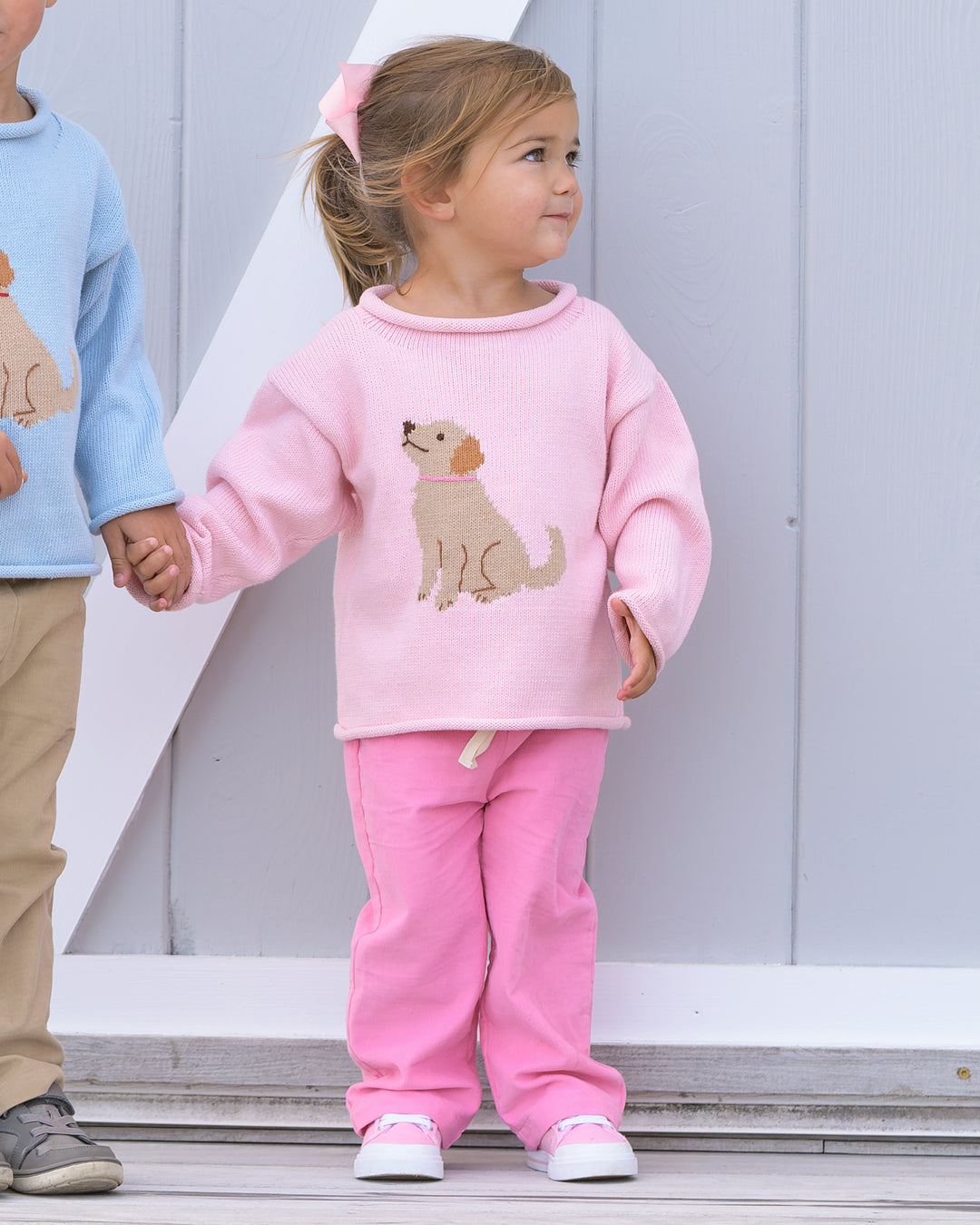 Goldie The Retriever Roll Neck Sweater-Pink