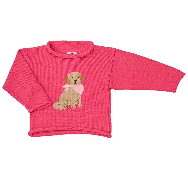 Goldie The Retriever Roll Neck Sweater-Hot Pink